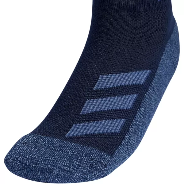 adidas KidsBoysGirls Cushioned Angle Stripe Quarter Socks 6PairWhiteCollegiate NavyWonder Steel Blue