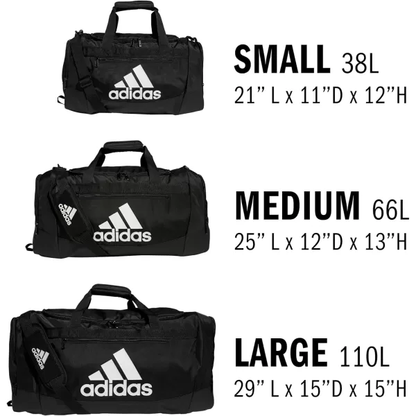 adidas Unisex Defender 4 Small Duffel Bag Team Navy Blue One SizeBlackWhite