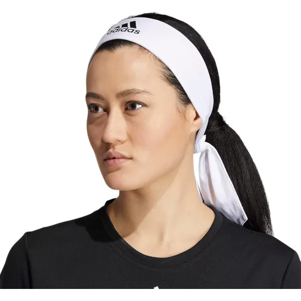 adidas UnisexAdult Alphaskin Tie HeadbandWhiteBlack