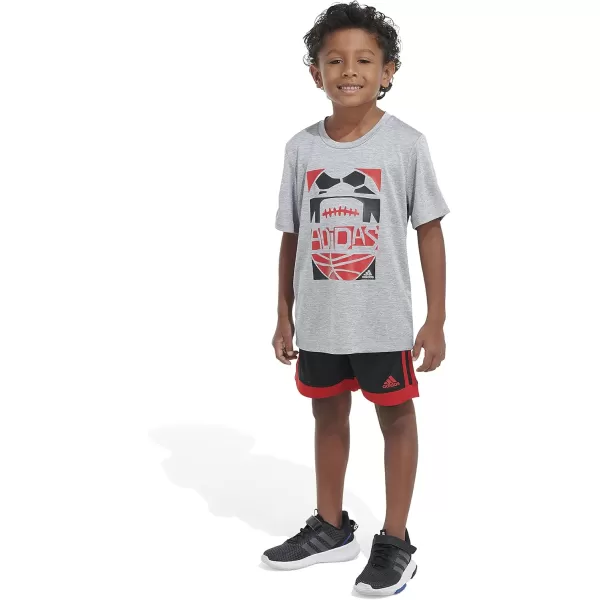 adidas boys 2 Piece Game Time Short SetMedium Grey Heather