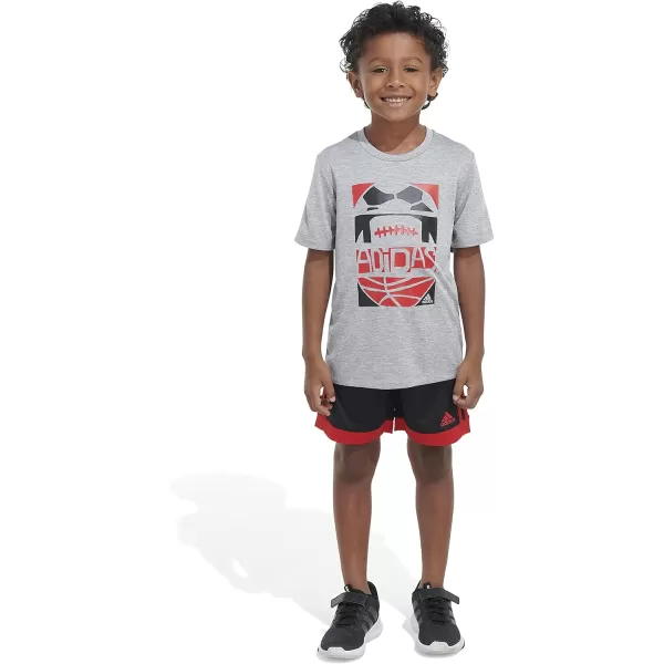 adidas boys 2 Piece Game Time Short SetMedium Grey Heather