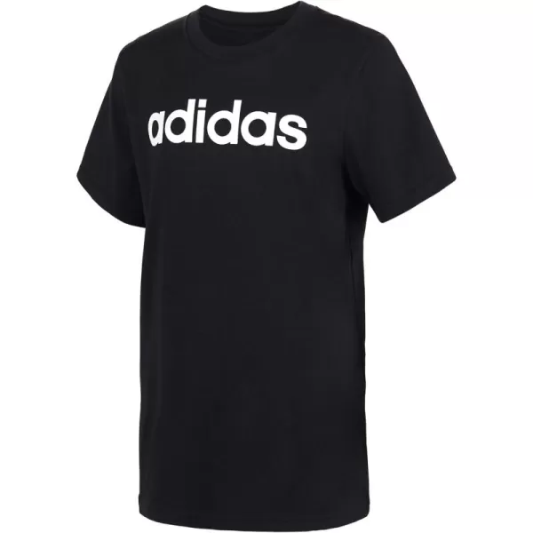 adidas Boys Big Short Sleeve Cotton Script Logo TShirtLinear Logo Black