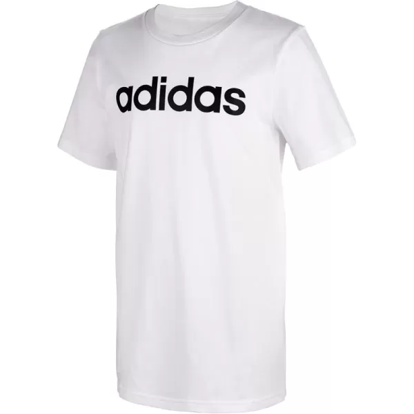adidas Boys Big Short Sleeve Cotton Script Logo TShirtLinear Logo White