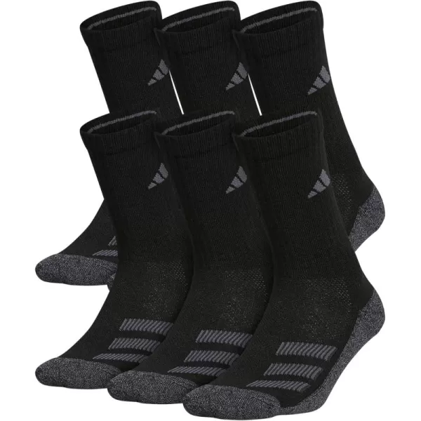 adidas Boys Cushioned Mixed Crew 6Pack Little KidBig KidAdultBlackBlackOnix MarlNight GreyOnixLight Onix