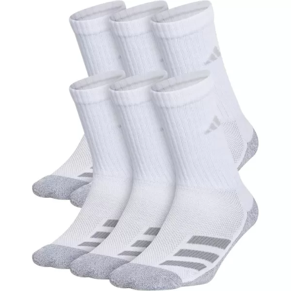 adidas Boys Cushioned Mixed Crew 6Pack Little KidBig KidAdultWhiteGreyLight Onix Grey