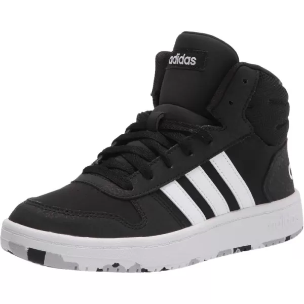 adidas Boys Hoops 20 Mid Ankle Basketball ShoeBlackWhiteBlack