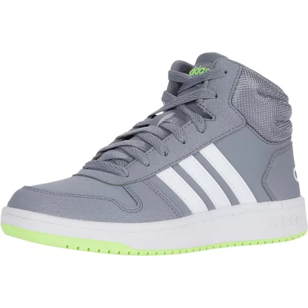 adidas Boys Hoops 20 Mid Ankle Basketball ShoeGreyFtwr WhiteSignal Green