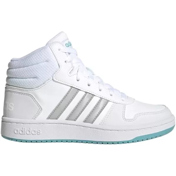 adidas Boys Hoops 20 Mid Ankle Basketball ShoeWhiteGreyMint Ton