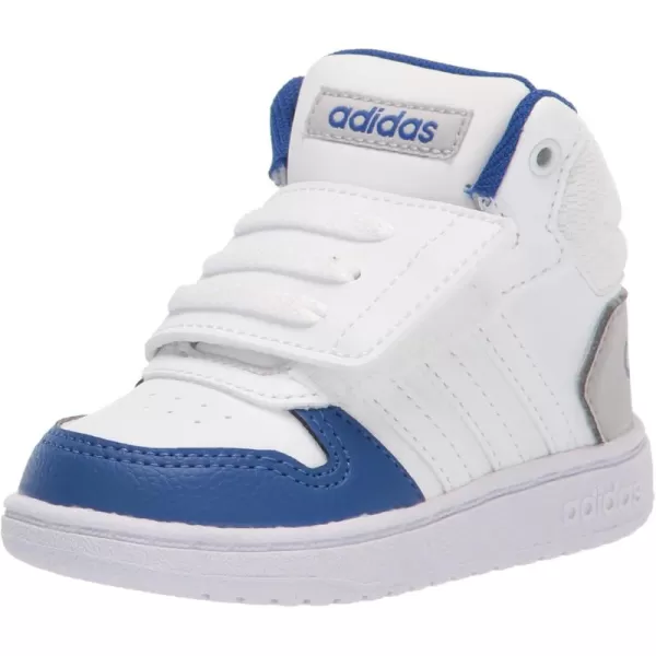 adidas Boys Hoops 20 Mid Ankle Basketball ShoeWhiteWhiteTeam Royal Blue