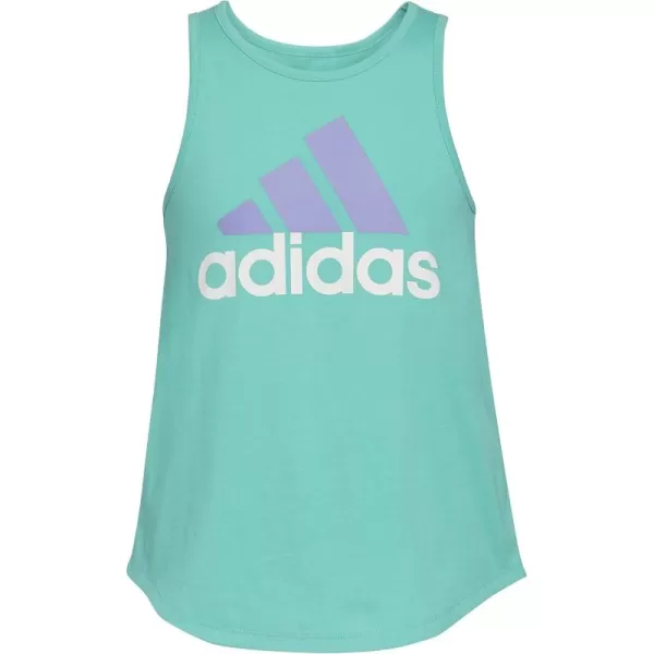 adidas Girls Plus Size Sleeveless Curved Hem TankSemi Mint Rush
