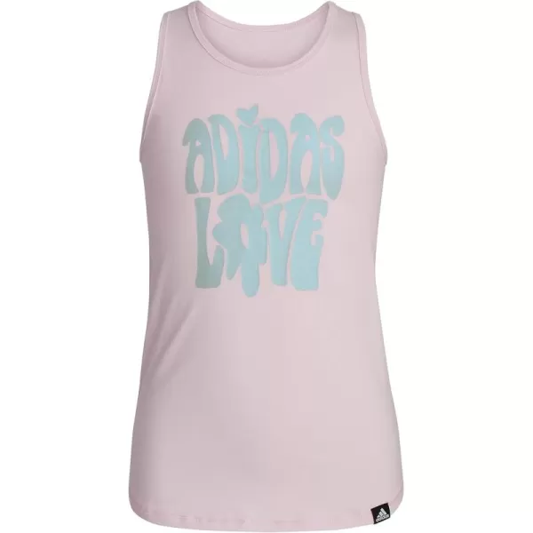 adidas Girls Sleeveless Lapped TankClear Pink