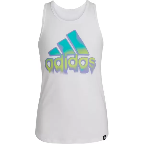 adidas Girls Sleeveless Lapped TankWhite