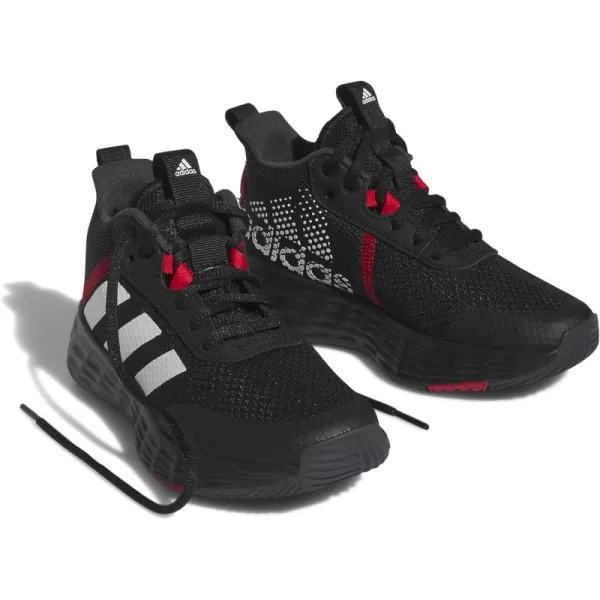 adidas Kids Own the Game 20 Basketball ShoeCore BlackWhiteVivid Red