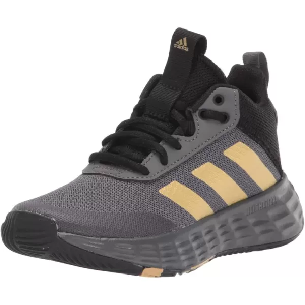 adidas Kids Own the Game 20 Basketball ShoeGrey FiveMatte GoldCore Black