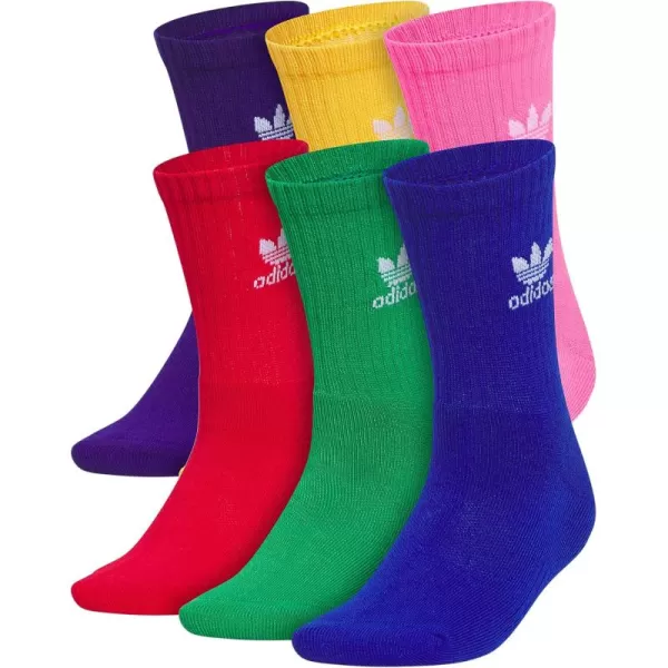 adidas Originals Boys Youth Originals Trefoil 6Pack CrewClearpinkPulseyellowArcticnightblue