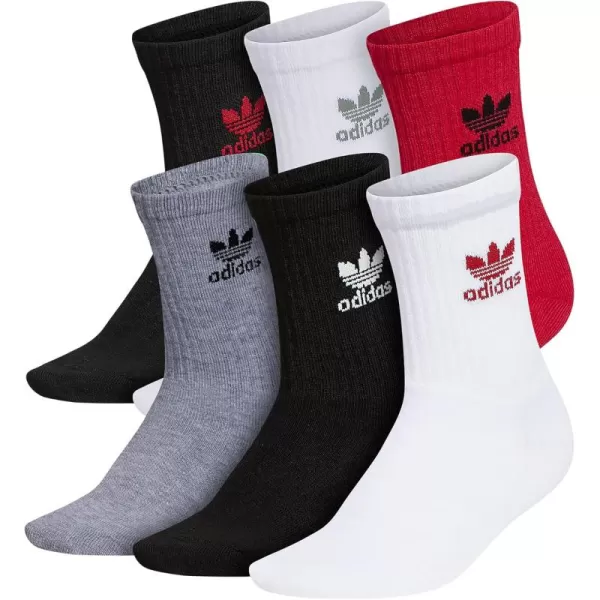 adidas Originals Boys Youth Originals Trefoil 6Pack CrewWhiteBetter ScarletBlack