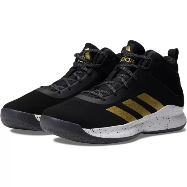 adidas UnisexChild Cross Em Up 5 Basketball ShoeBlackGold MetallicWhite Wide