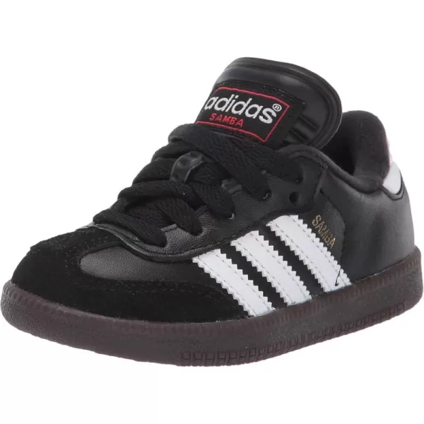 adidas UnisexKids Samba Classic Leather Soccer ShoeBlackWhiteBlack