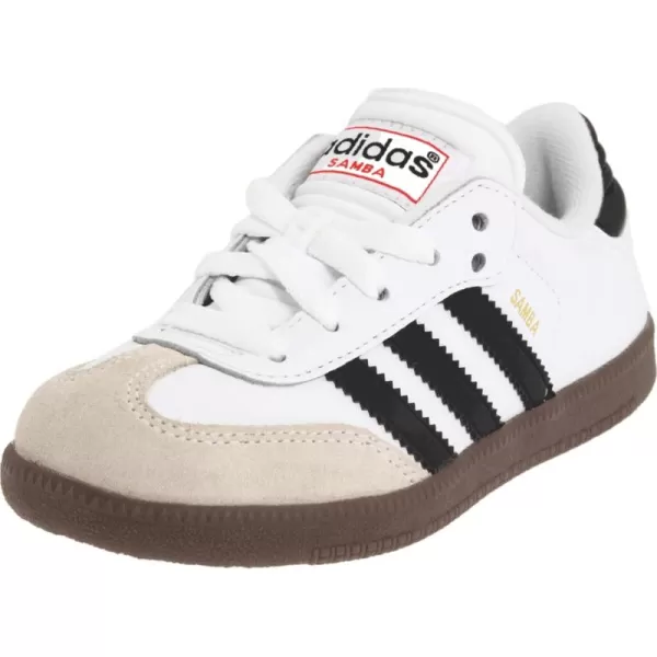 adidas UnisexKids Samba Classic Leather Soccer ShoeWhiteBlackWhite
