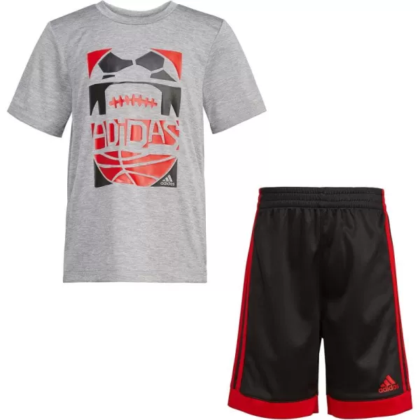 adidas boys 2 Piece Game Time Short SetMedium Grey Heather