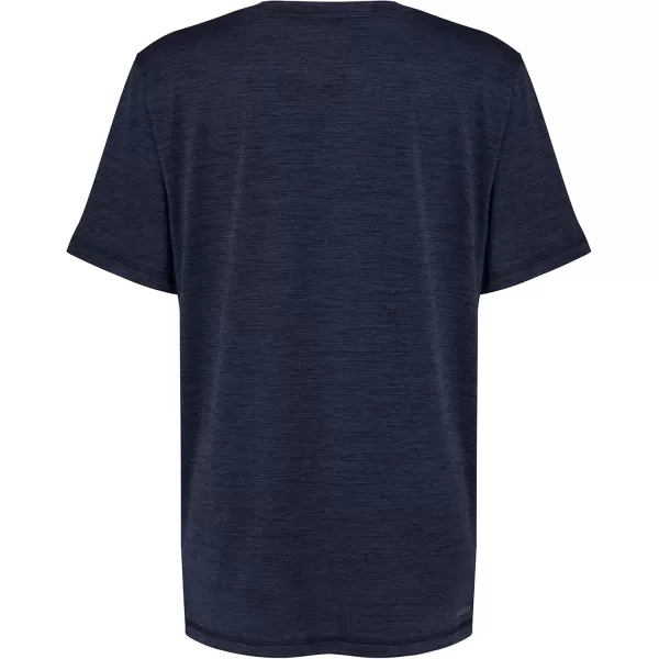 adidas Boys MoistureWicking Athletic TShirt Allover Bos Short Sleeve TeeCollegiate Navy Heather