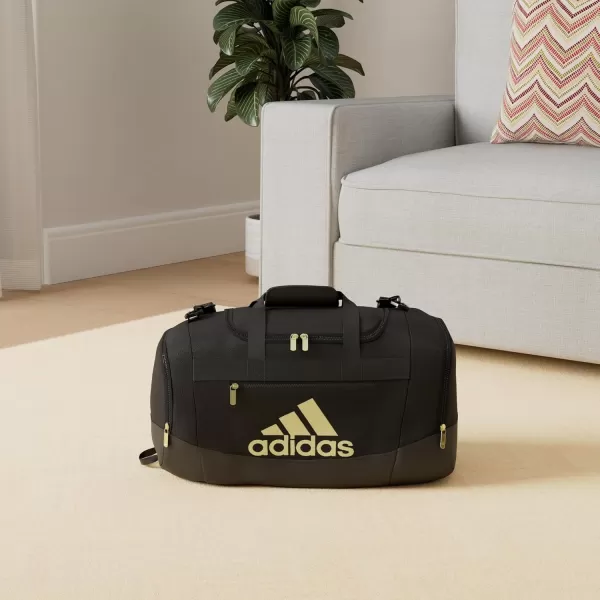 adidas Defender 4 Medium Duffel Bag BlackSilver Metallic One SizeBlackGold Metallic