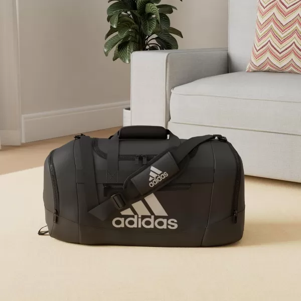 adidas Defender 4 Medium Duffel Bag BlackSilver Metallic One SizeBlackSilver Metallic