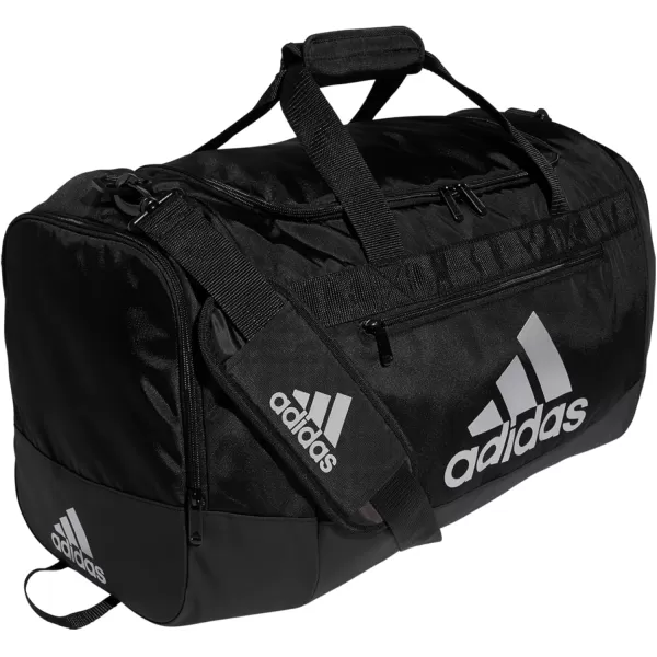 adidas Defender 4 Medium Duffel Bag BlackSilver Metallic One SizeBlackSilver Metallic