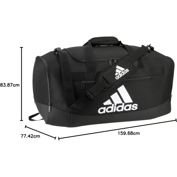 adidas Defender 4 Medium Duffel Bag BlackSilver Metallic One SizeBlackWhite