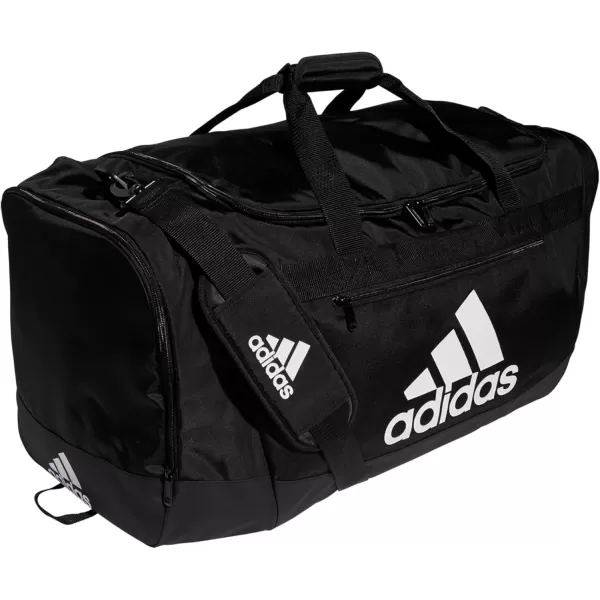 adidas Defender 4 Medium Duffel Bag BlackSilver Metallic One SizeBlackWhite