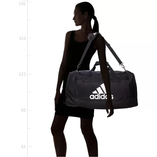 adidas Defender 4 Medium Duffel Bag BlackSilver Metallic One SizeBlackWhite