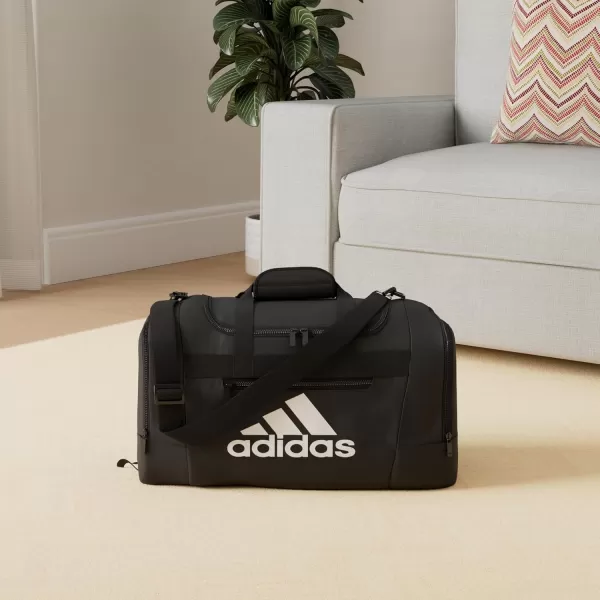 adidas Defender 4 Medium Duffel Bag BlackSilver Metallic One SizeBlackWhite