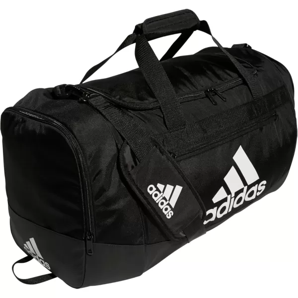 adidas Defender 4 Medium Duffel Bag BlackSilver Metallic One SizeBlackWhite