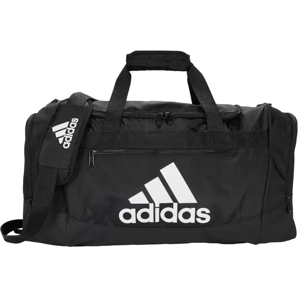 adidas Defender 4 Medium Duffel Bag BlackSilver Metallic One SizeBlackWhite