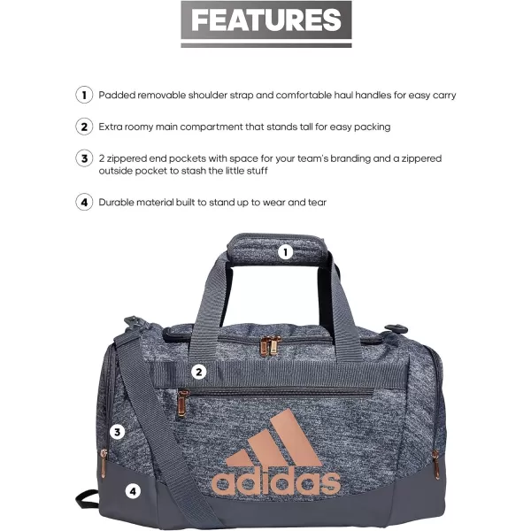 adidas Defender 4 Medium Duffel Bag BlackSilver Metallic One SizeJersey Onix GreyRose GoldOnix Grey