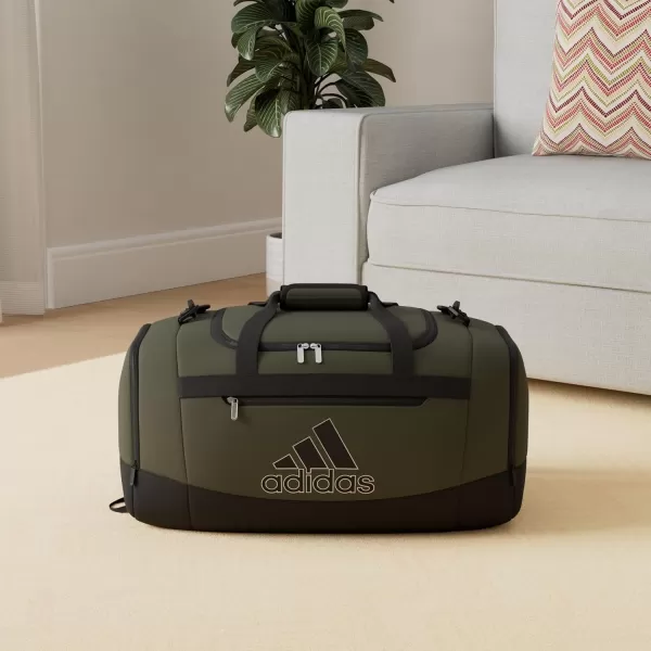 adidas Defender 4 Medium Duffel Bag BlackSilver Metallic One SizeOlive Strata GreenBlackSilver Metallic