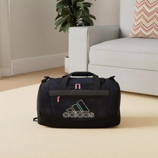 adidas Defender 4 Medium Duffel Bag BlackSilver Metallic One SizeStone Wash CarbonBliss PinkSnowglobe