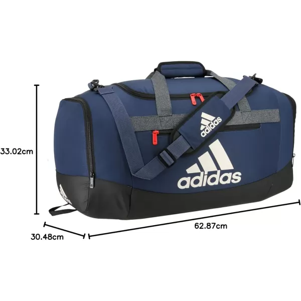 adidas Defender 4 Medium Duffel Bag BlackSilver Metallic One SizeTeam Navy Blue