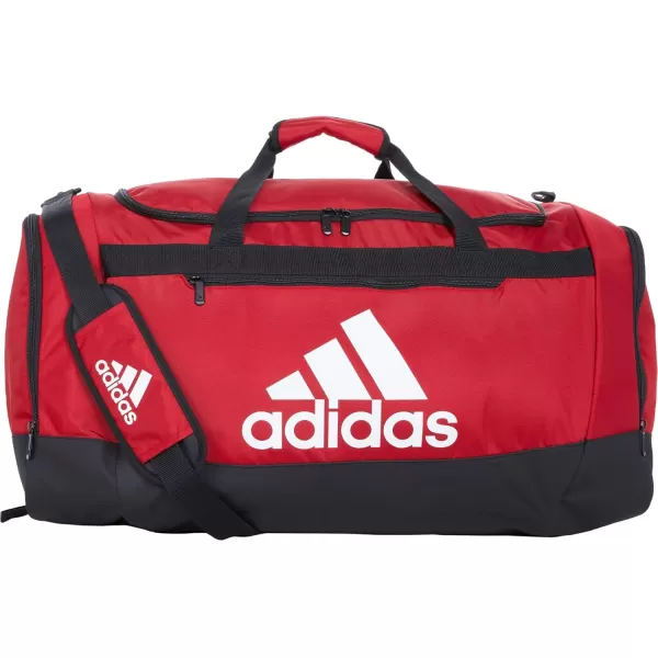 adidas Defender 4 Medium Duffel Bag BlackSilver Metallic One SizeTeam Power Red