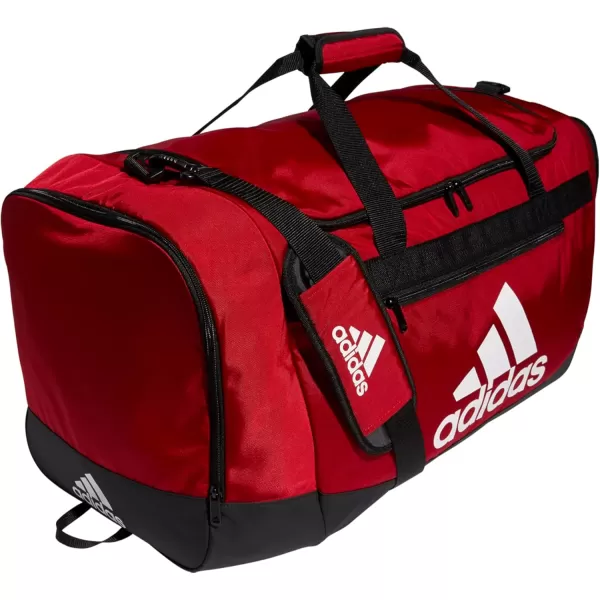 adidas Defender 4 Medium Duffel Bag BlackSilver Metallic One SizeTeam Power Red