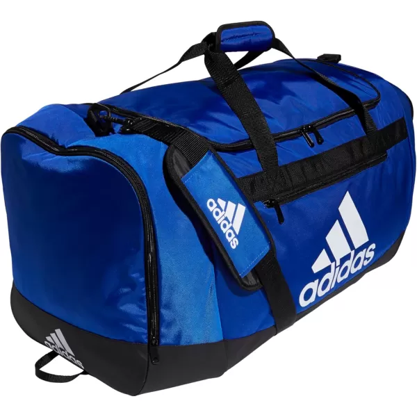 adidas Defender 4 Medium Duffel Bag BlackSilver Metallic One SizeTeam Royal Blue