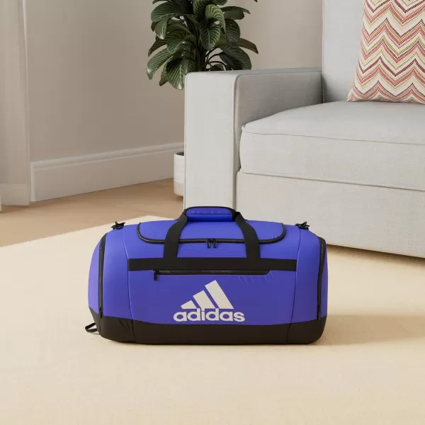 adidas Defender 4 Medium Duffel Bag BlackSilver Metallic One SizeTeam Royal Blue