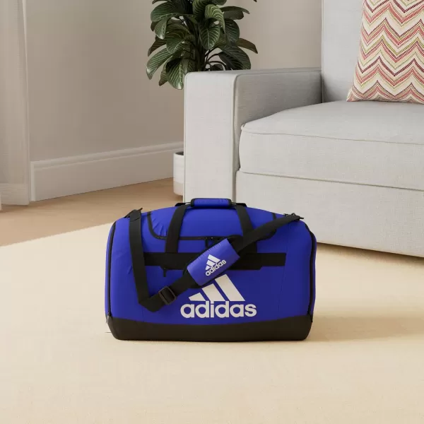 adidas Defender 4 Medium Duffel Bag BlackSilver Metallic One SizeTeam Royal Blue