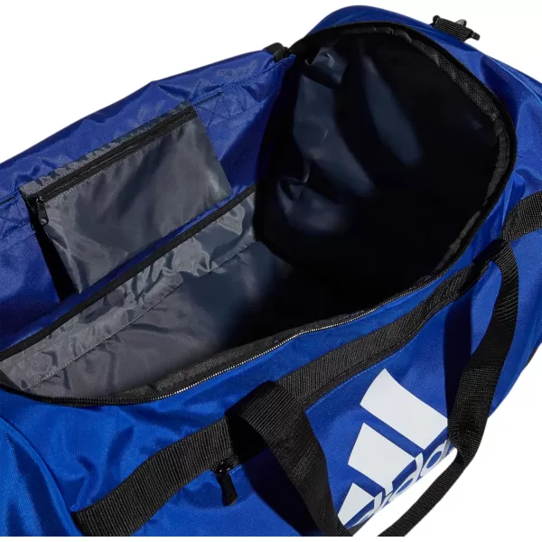 adidas Defender 4 Medium Duffel Bag BlackSilver Metallic One SizeTeam Royal Blue