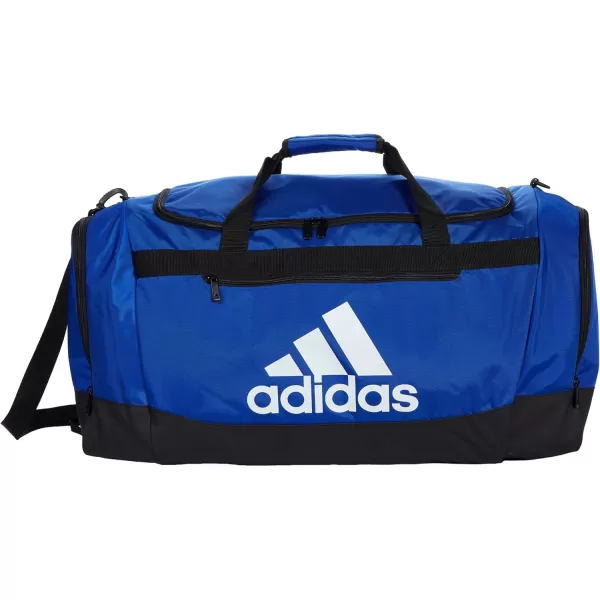 adidas Defender 4 Medium Duffel Bag BlackSilver Metallic One SizeTeam Royal Blue