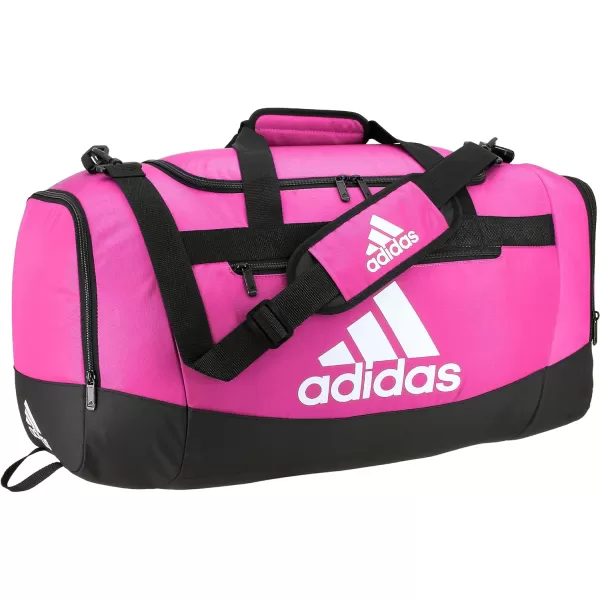 adidas Defender 4 Medium Duffel Bag BlackSilver Metallic One SizeTeam Shock Pink