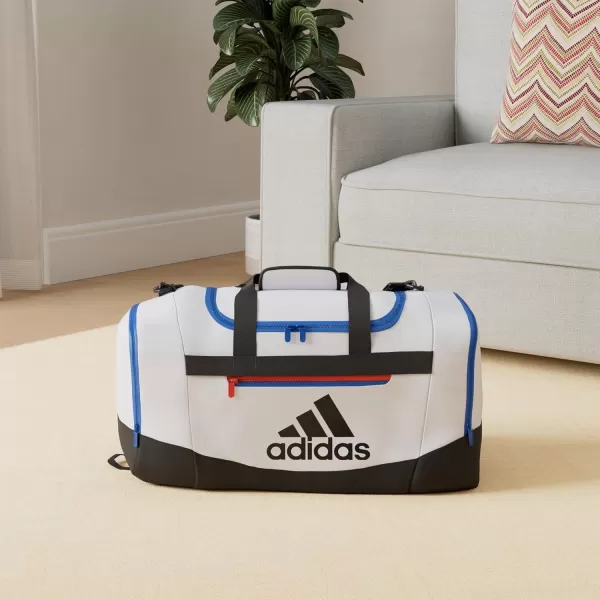 adidas Defender 4 Medium Duffel Bag BlackSilver Metallic One SizeTwo Tone WhiteClear OnixBright Royal BlueBlack