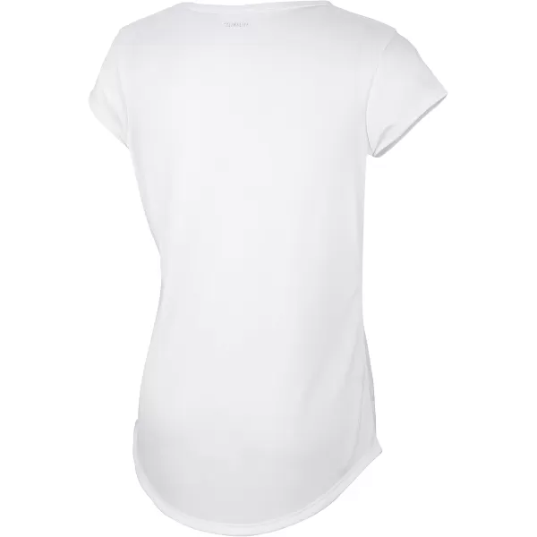 adidas Girls Short Sleeve Rainbow Scoop Neck Tee TShirtWhite