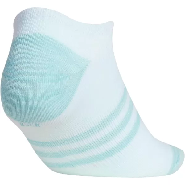 adidas KidsGirls Superlite No Show Socks 6PairHalo Mint GreenLight PinkOrange Tint