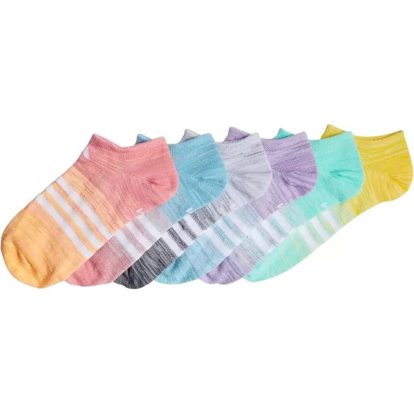 adidas KidsGirls Superlite No Show Socks 6PairHazy RoseHazy BlueWhite